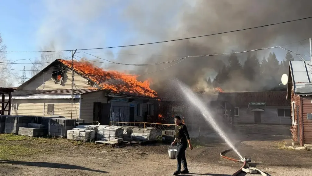 Под Сергиевым Посадом потушили пожар на площади 600 кв. м